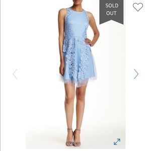 Belle Badgley Mischka light blue tulle dress